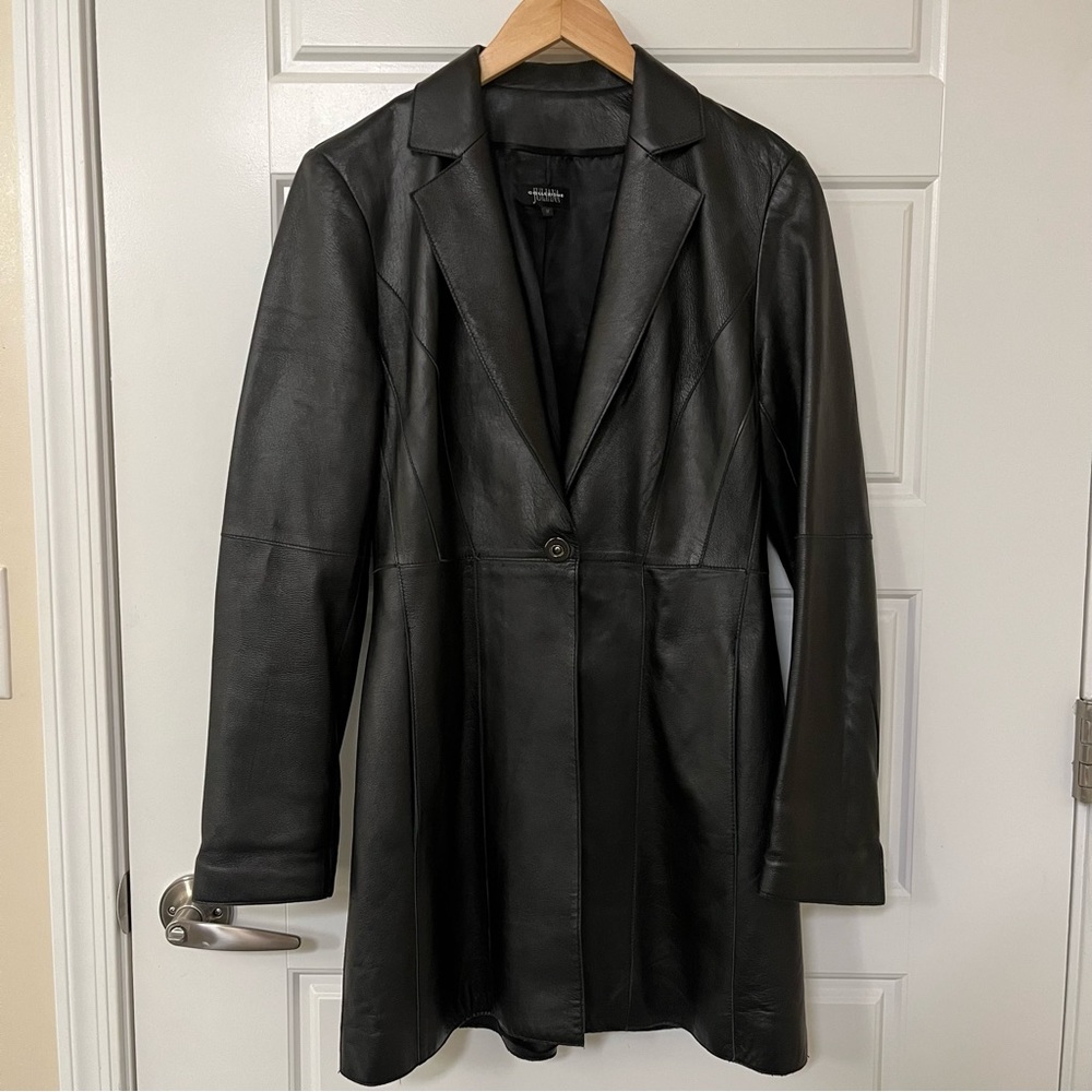 Black Leather Vintage Coat